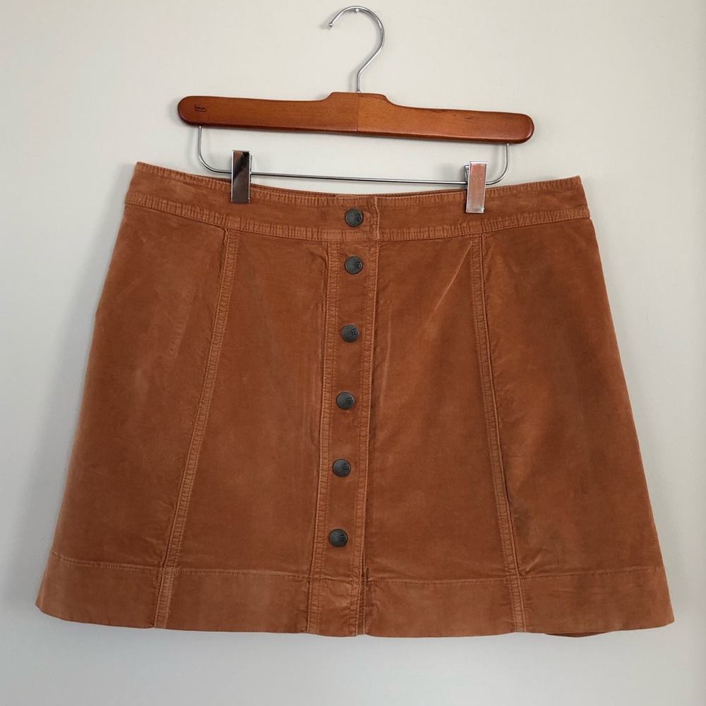 NWT Madewell Velveteen Mini Skirt: Button-Front 14